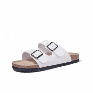 NEW TF STAR WOMEN 2-STRAP ADJUSTABLE BUCKLE, FLAT CASUAL CORK SLIDE SANDALS,SLID
